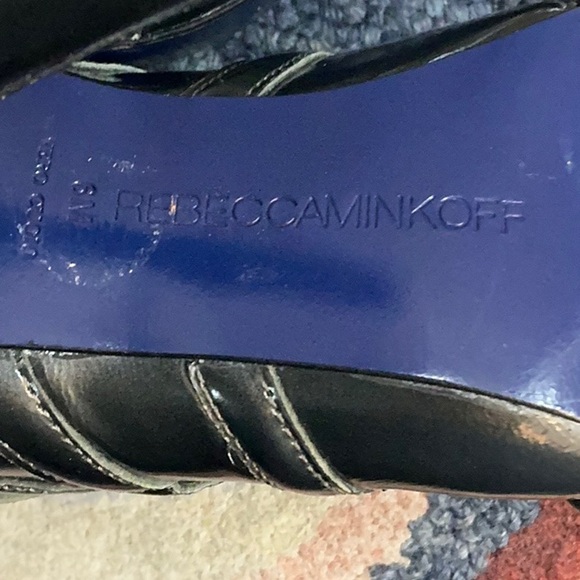 Vintage Rebecca Minkoff heels Size 6M gunmetal patent leather *heel-see photos - Picture 6 of 7
